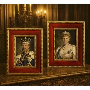Gold Vintage Style Velvet Ornate Decor 5x7 Photo Frame Gilded Beaded Border